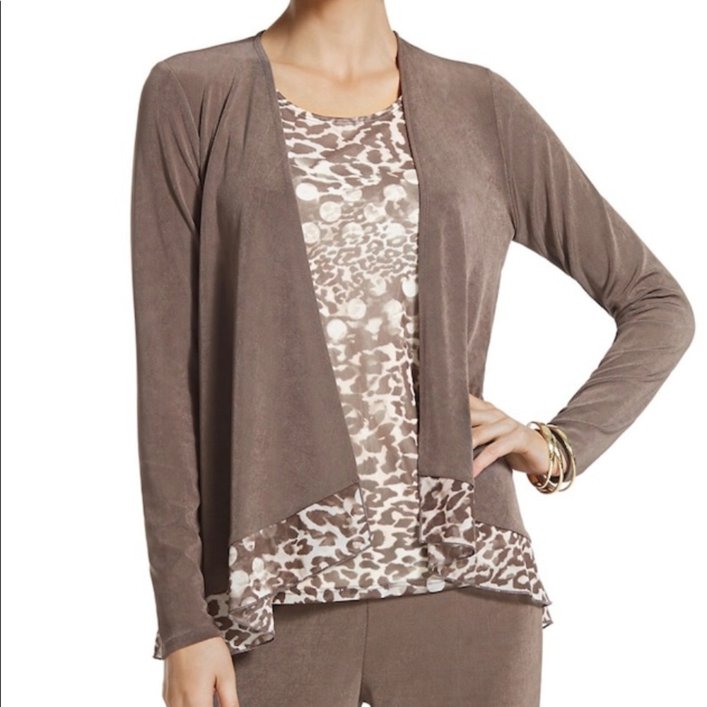 Chico's Leopard Trim Jacket